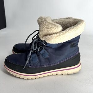SOREL COZY CARNIVAL BOOTS NYLON FAUX SHEARLING WINTER SNOW ANKLE WOMEN'S 10